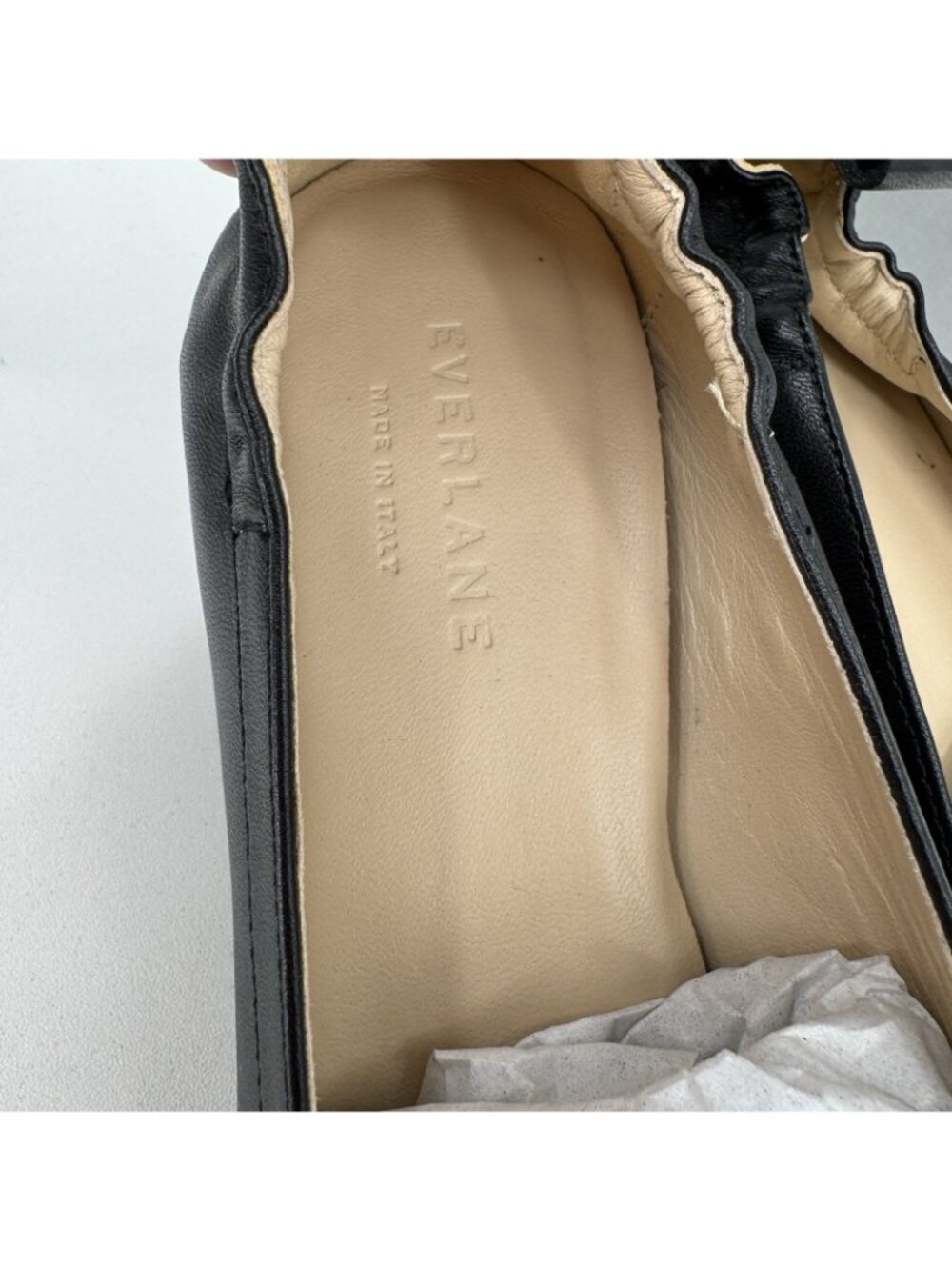 Everlane Italian Leather Day Heel size 8 Women's Black Elastic Back Comfort - Picture 6 of 11